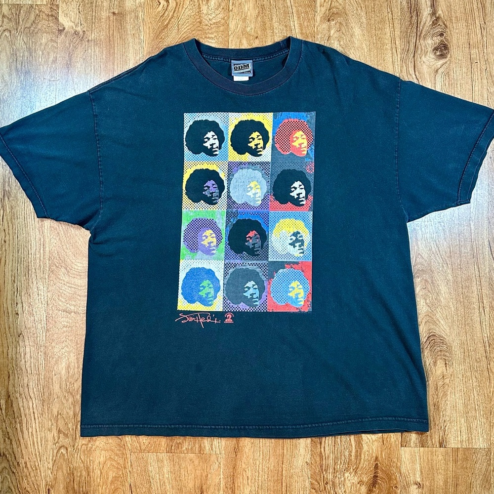 Vintage Y2K Jimi Hendrix Andy Warhol Multi Color Tee Size 2XL